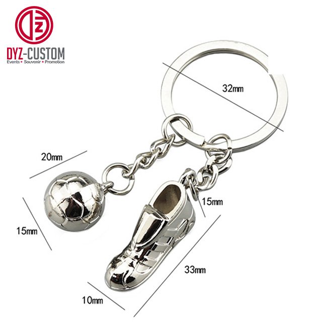 Sports Themed Shuttlecock Racket Metal Keychain Promotional Gift Mini 3D Key Chains