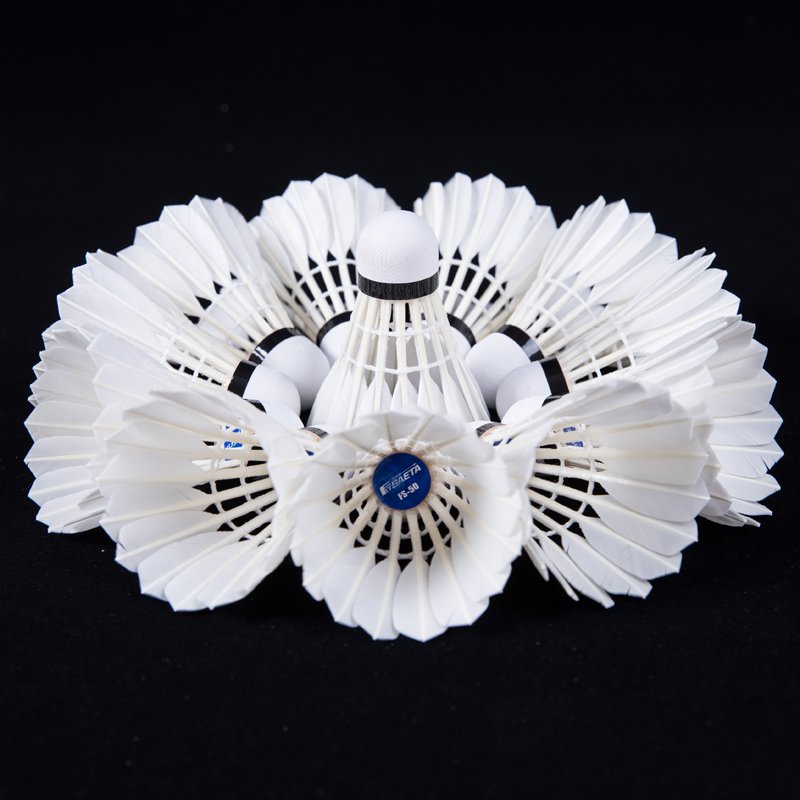 High Quality of Goose Feather 12 Tubes Badminton Shuttlecocks Fly No.50 for 75/76 Speed Sports Club