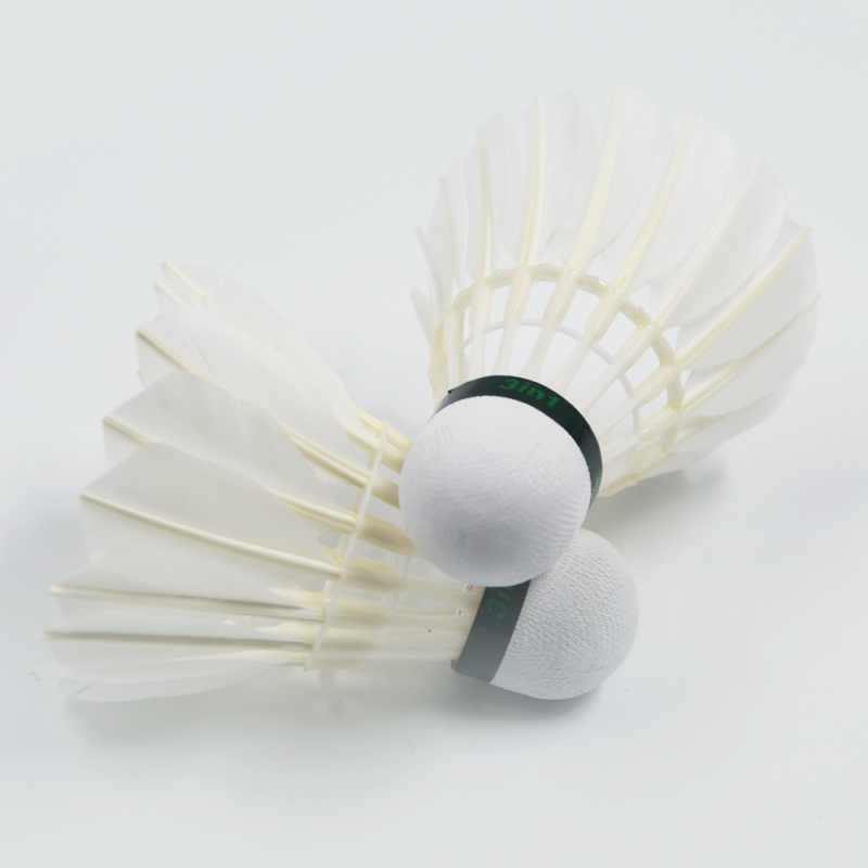 Dmantis D45 3in1 Top Grade Badminton Shuttlecocks More Stable and Durable Natural White Goose Feather Ball