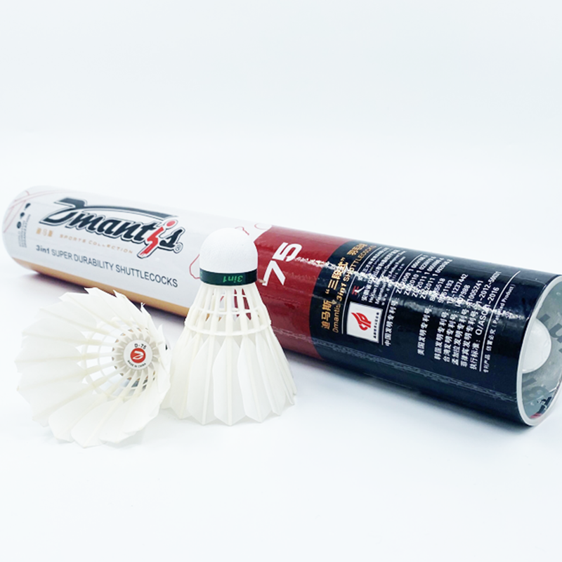 Dmantis Hybrid 3in1 Shuttlecock D75 OEM 1st class duck Natural Feather Custom Badminton Shuttlecock