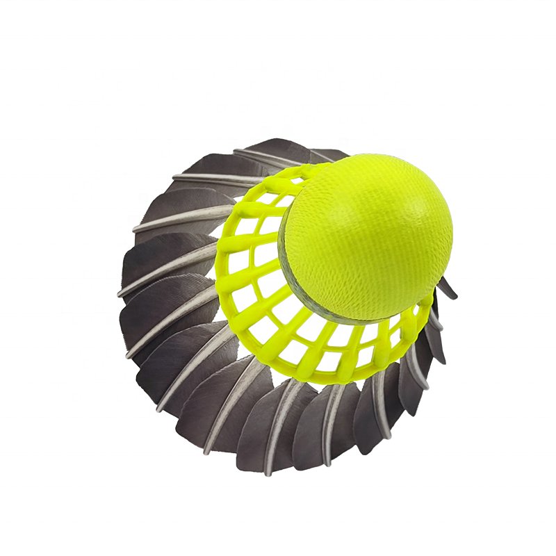 Cheap Price Fluorescent Yellow 3 in 1 Hybrid Badminton Shuttlecock Goose Feather For Shuttlecock