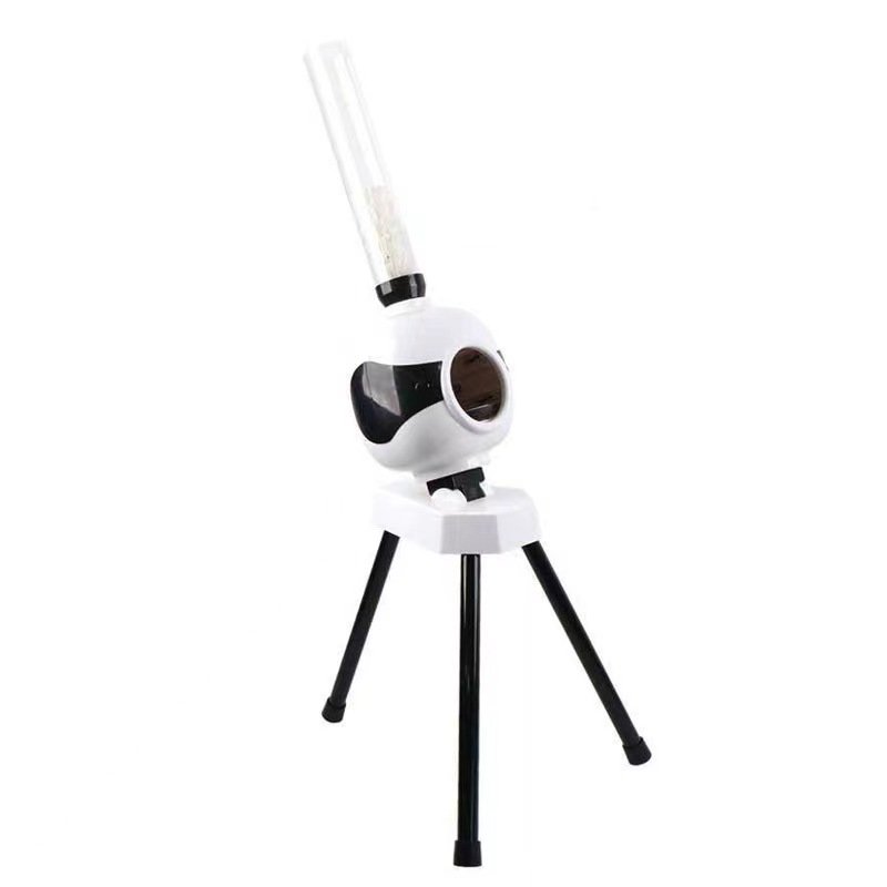 Short Triangle Stand Automatic Launcher Sports Toy with Adaptor Badminton Serve Machine Can Hold 50 Badminton Balls