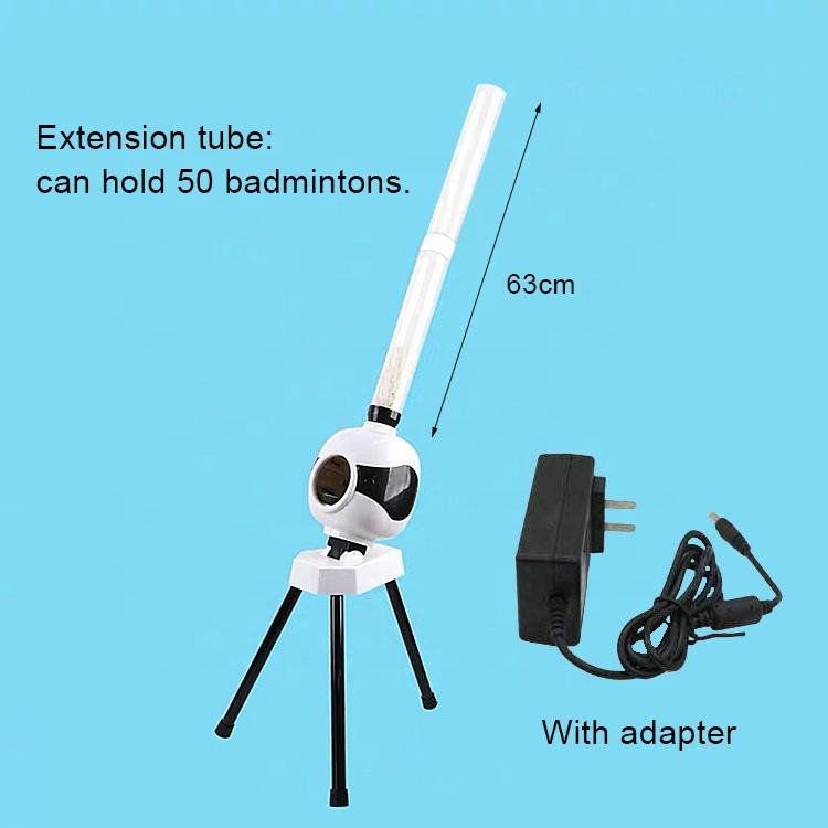 Short Triangle Stand Automatic Launcher Sports Toy with Adaptor Badminton Serve Machine Can Hold 50 Badminton Balls
