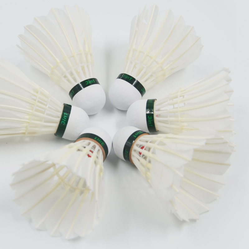 Dmantis D45 More Stable and Durable Top Grade 3in1 Badminton Shuttlecocks Natural White Goose Feather Ball