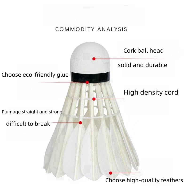 Badminton manufacturers wholesale custom badminton goose feather full round stable stadium training competition 12