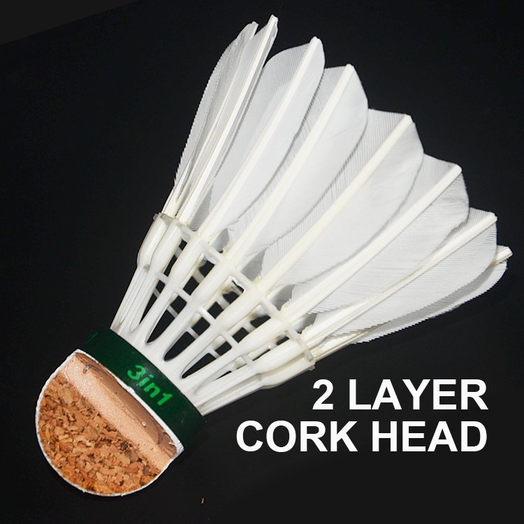 New 3in1 Good Goose Feather Badminton Shuttlecock Pack of 12 Stable and Sturdy High Speed Badminton Shuttles