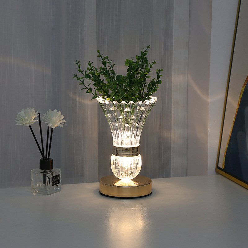 Elegant Design LED Decorative Rechargeable Vase Table Lamp For Home