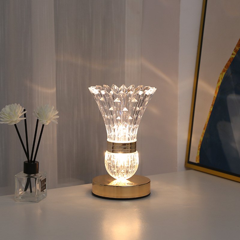 Elegant Design LED Decorative Rechargeable Vase Table Lamp For Home