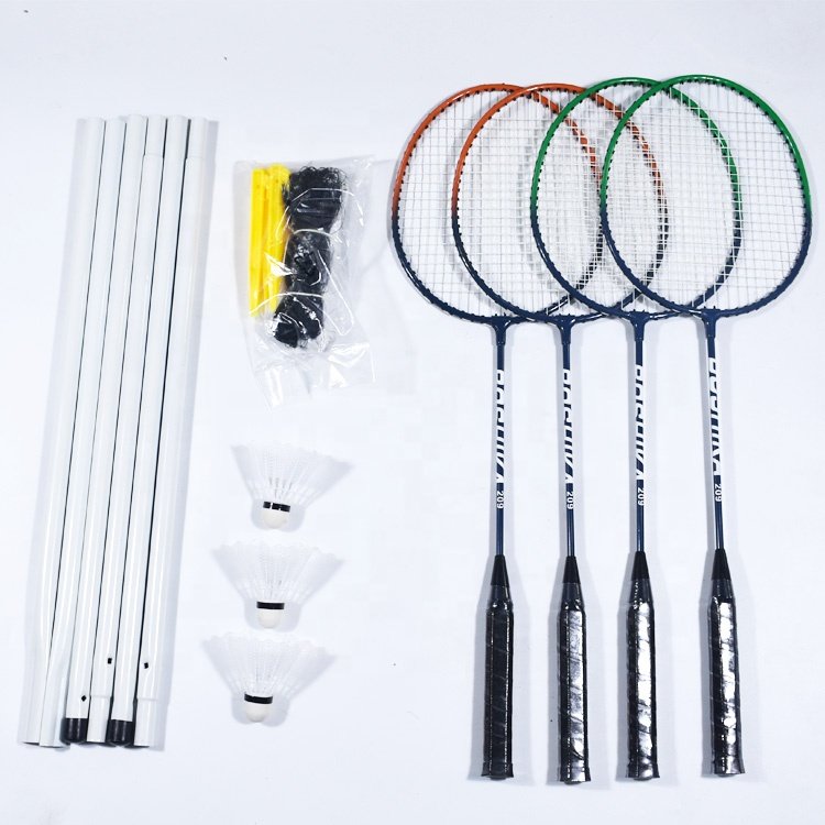 Hot Sell Badminton Racket Set For 4 With Free Shuttlecock And Net Stand Set