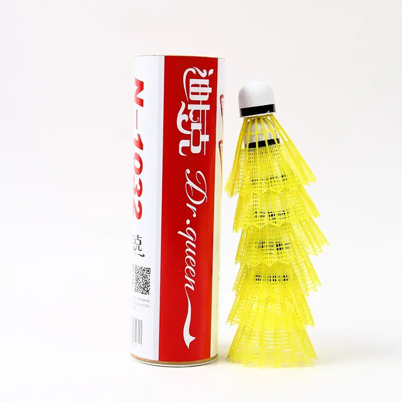 DECOQ Plastic Badminton Shuttlecock Nylon Shuttle Cork Base Plastic Leaf