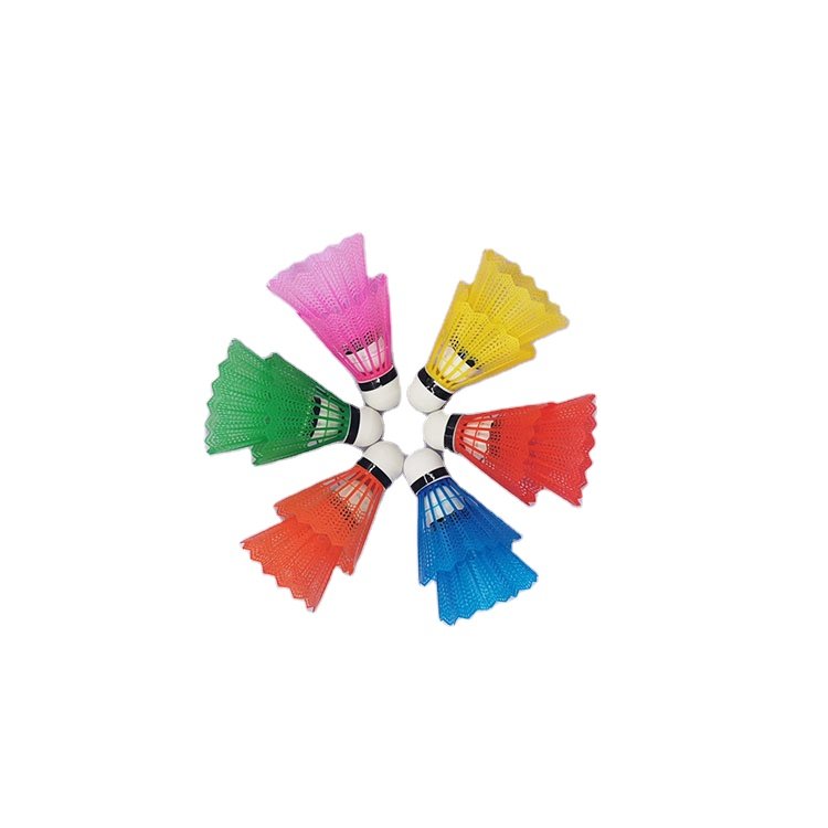 Factory Direct Sale high quality nylon material multi-colored badminton plastic shuttlecock for outdoor sports playing