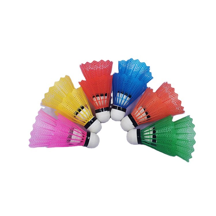 Factory Direct Sale high quality nylon material multi-colored badminton plastic shuttlecock for outdoor sports playing
