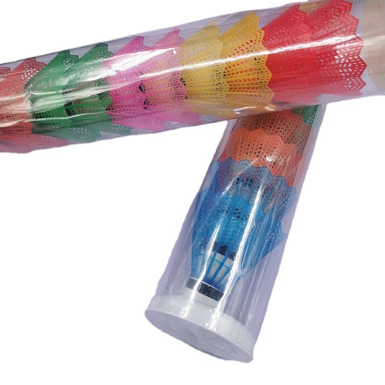 Factory Direct Sale high quality nylon material multi-colored badminton plastic shuttlecock for outdoor sports playing