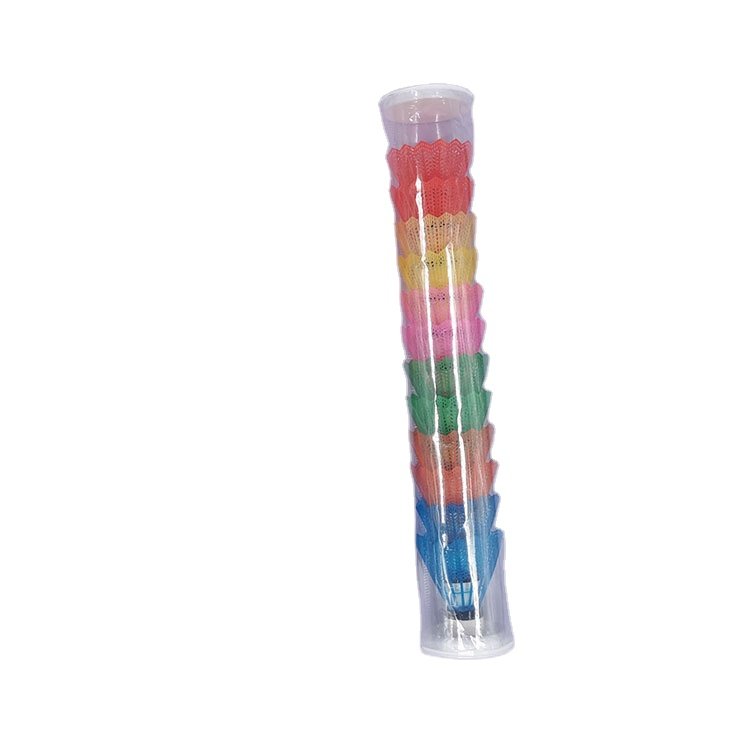 Factory Direct Sale high quality nylon material multi-colored badminton plastic shuttlecock for outdoor sports playing