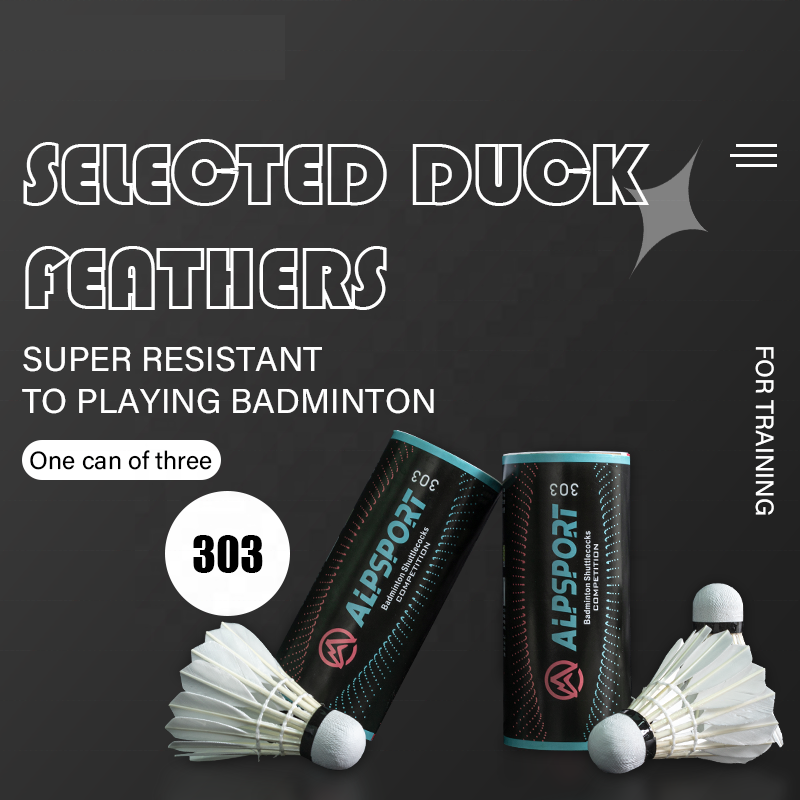 ALP303 Badminton Balls 3pcs/Tube Cheap Price Goose Feather OEM ODM Custom Shuttlecocks Stable Flight for Training