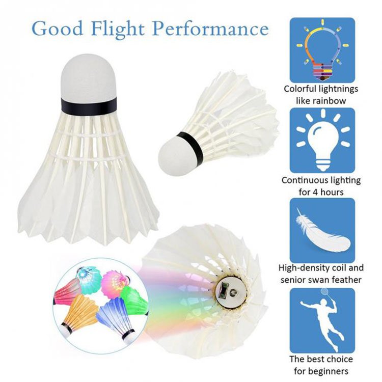 Outdoor Indoor Sports Led Glowing Luminous Badminton Shuttlecock