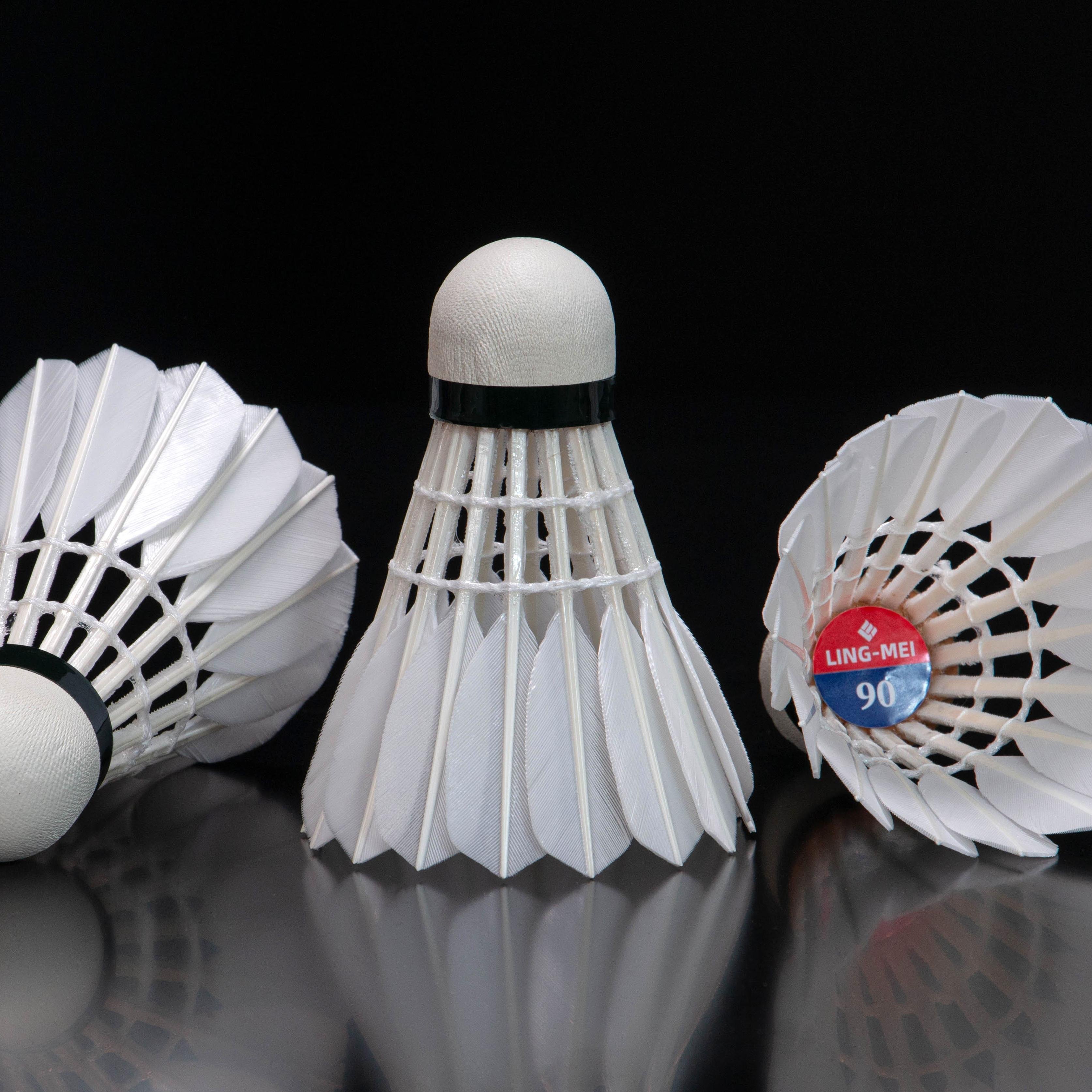 LINGMEI 90 BWF aeroplane eg1130 China factory custom goose feather badminton shuttlecock