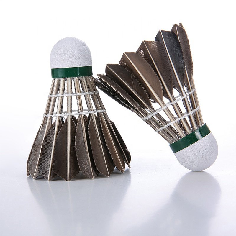 ALP 806 12pcs/Tube Shuttlecocks Black Goose Feather 76-77 Speed Badminton Ball Stable Flight Use For Badminton Training