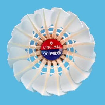Professional Goose Feather Tournament Shuttlecock Supplier in China LINGMEI 90 PRO A Standard Shuttlecock
