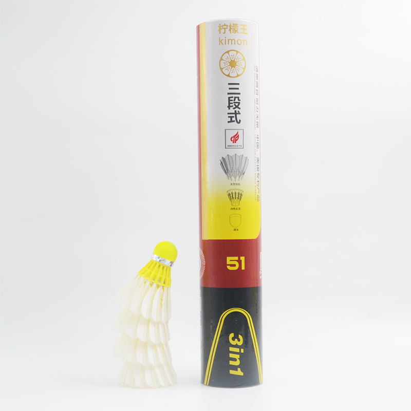 Colorful shuttlecocks D51 3in1 badminton shuttlecocks in Goose Feather Shuttlecock high quality