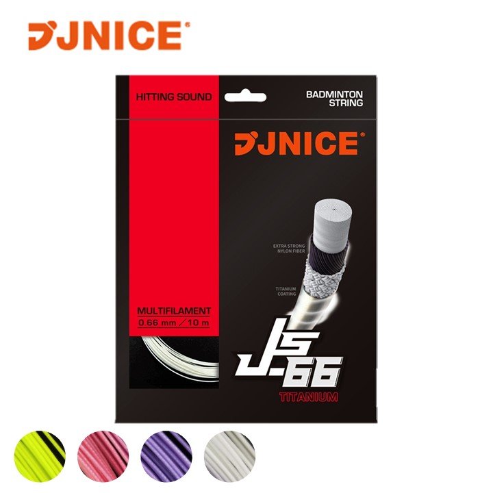 JNICE JS-66 TI Yellow/ Purple/ Pink/ White badminton racket string