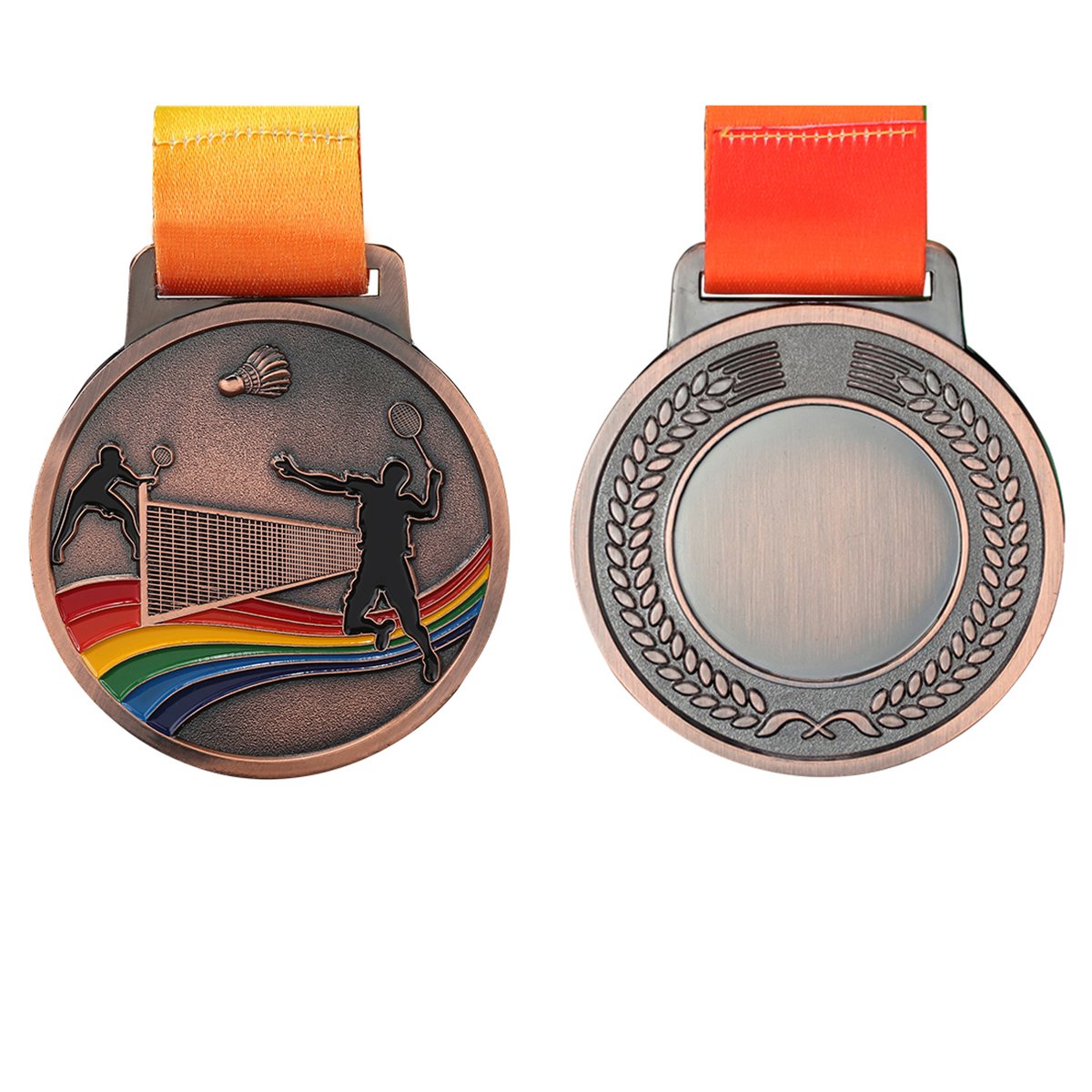 JP0907 High Quality Custom Metal Sports Medals Badminton Championship ping-pong Medal with Ribbon