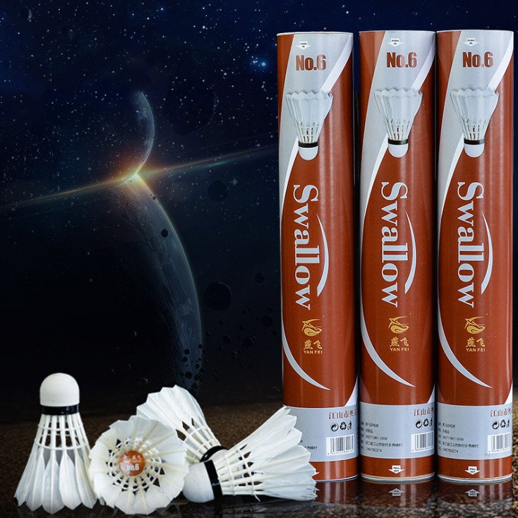 Wholesale customized high quality entertainment training level durable duck feather badminton shuttlecock
