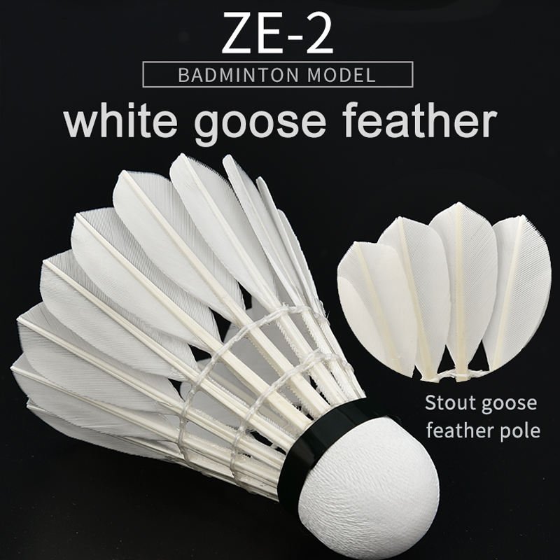 12 piece shuttlecoke tube packing Class A grade super durabel white color goose feather badminton shuttlecock