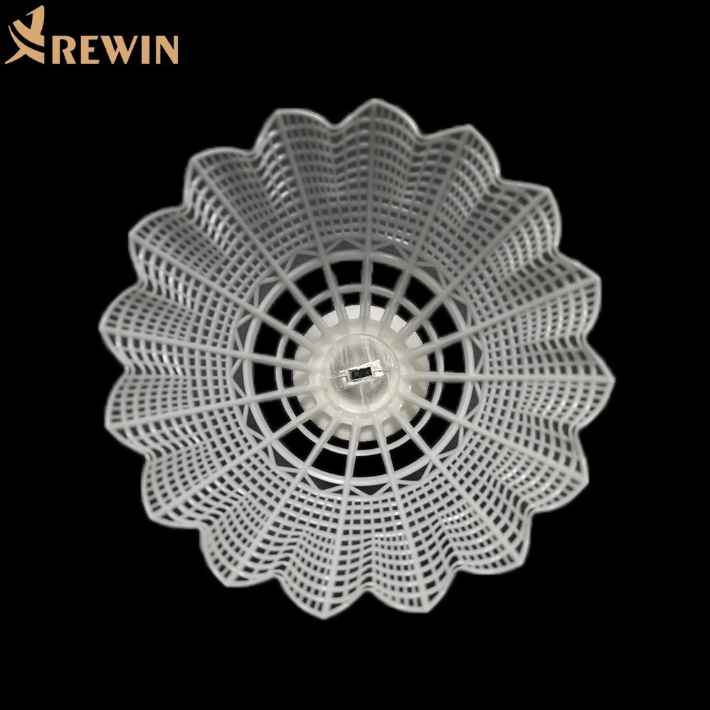 1102 Factory Wholesale Cheap Transparent Plastic Bullet Tube Flashing LED Nylon Badminton Shuttlecock