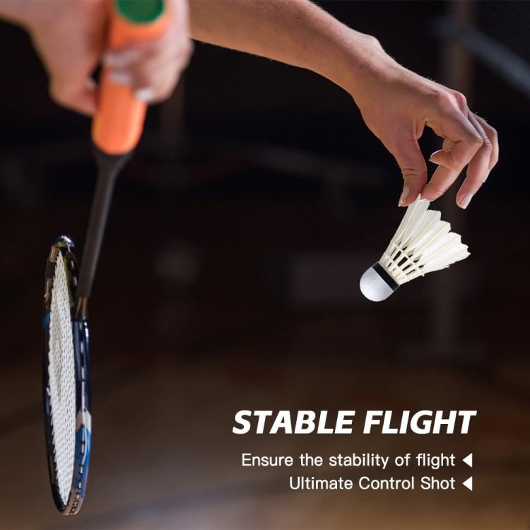 Feather Shuttlecocks for Badminton Outdoor 12-Pack Beginner Training Badminton Shuttlecocks Suitable for Indoor and Outdoor Badm