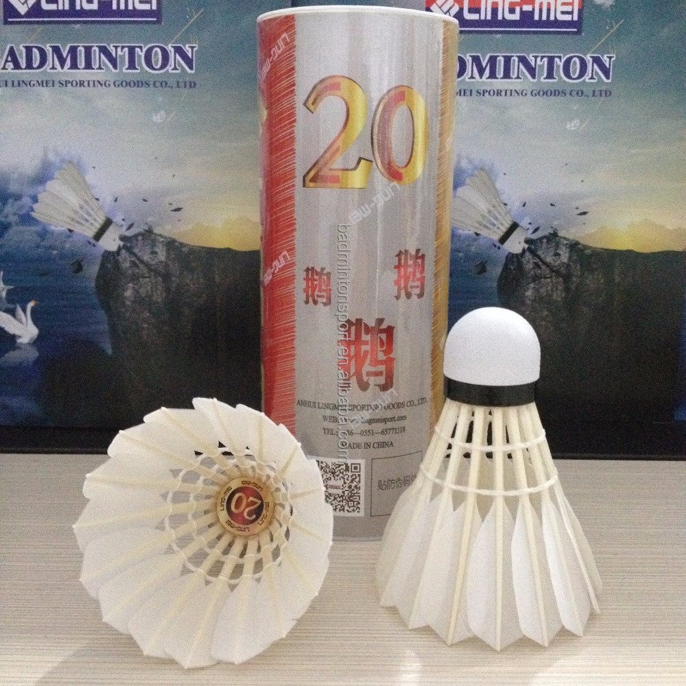 Lingmei 20 Cheap price goose feather Badminton Shuttlecock