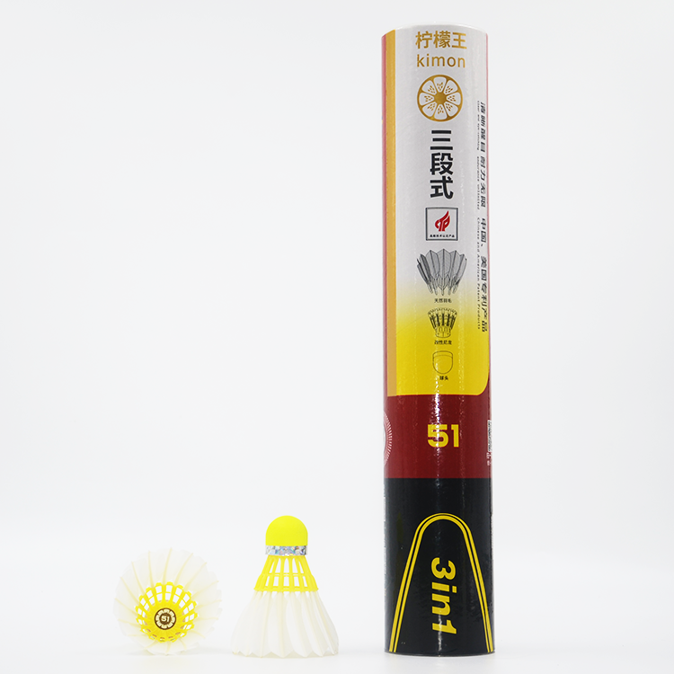 Cost-effective 3in1 Hybrid Shuttlecock OEM Available Feather Fluorescent Yell Badminton Shuttlecock Custom Shuttlecock Badminton