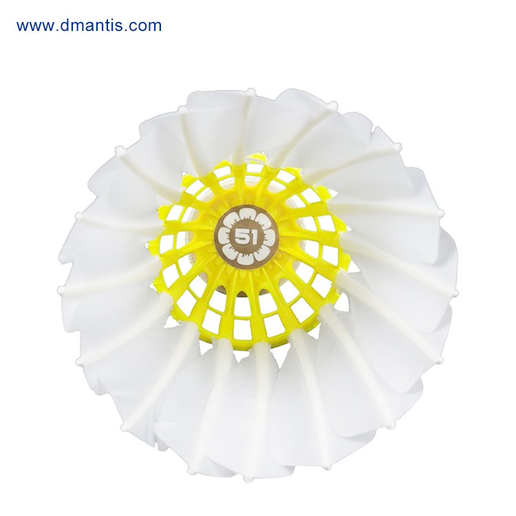Cost-effective 3in1 Hybrid Shuttlecock OEM Available Feather Fluorescent Yell Badminton Shuttlecock Custom Shuttlecock Badminton