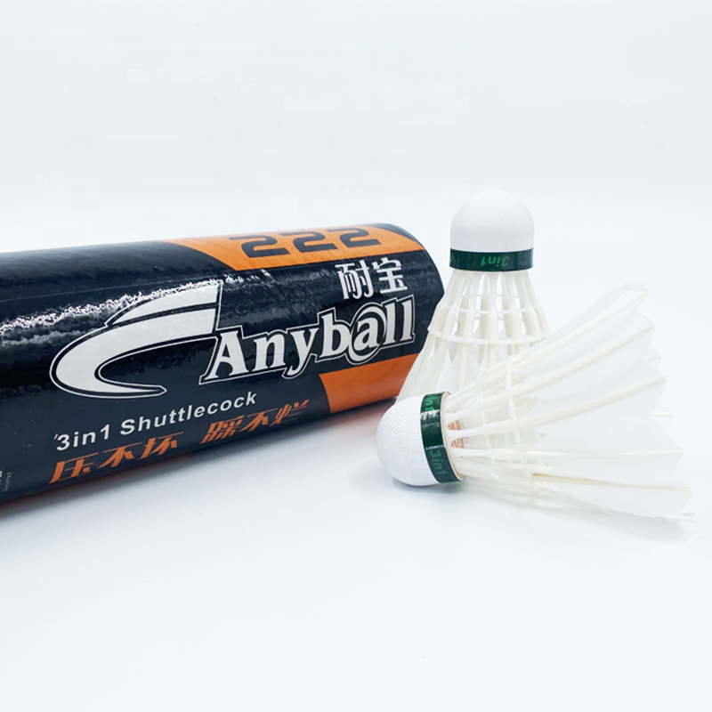 OEM ODM support 3in1 shuttlecock 222 hybrid badminton shuttlecock feather badminton balls