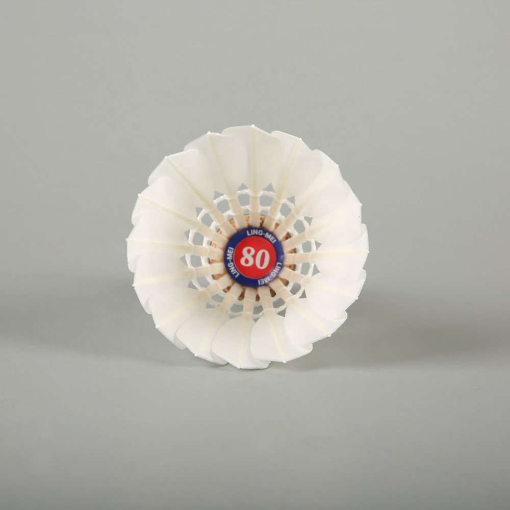 Lingmei 80 High Quality Goose Feather BWF Shuttles Badminton Shuttlecocks