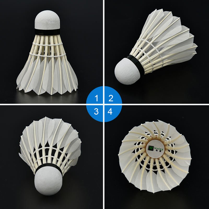 badminton factory direct selling Taiwan Fiber Cork head white color goose curving feather durable shuttlecock