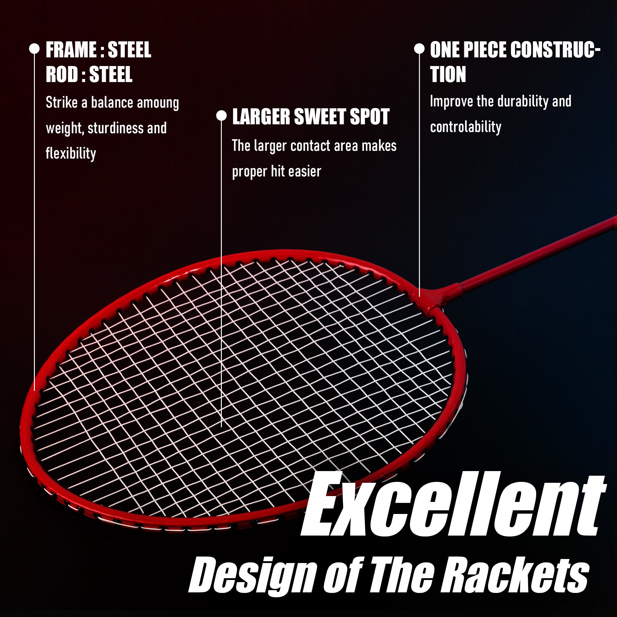 Badminton Oem 4-PCS Cheap Badminton Rackets Original Factory Supply Training Indoor Outdoor