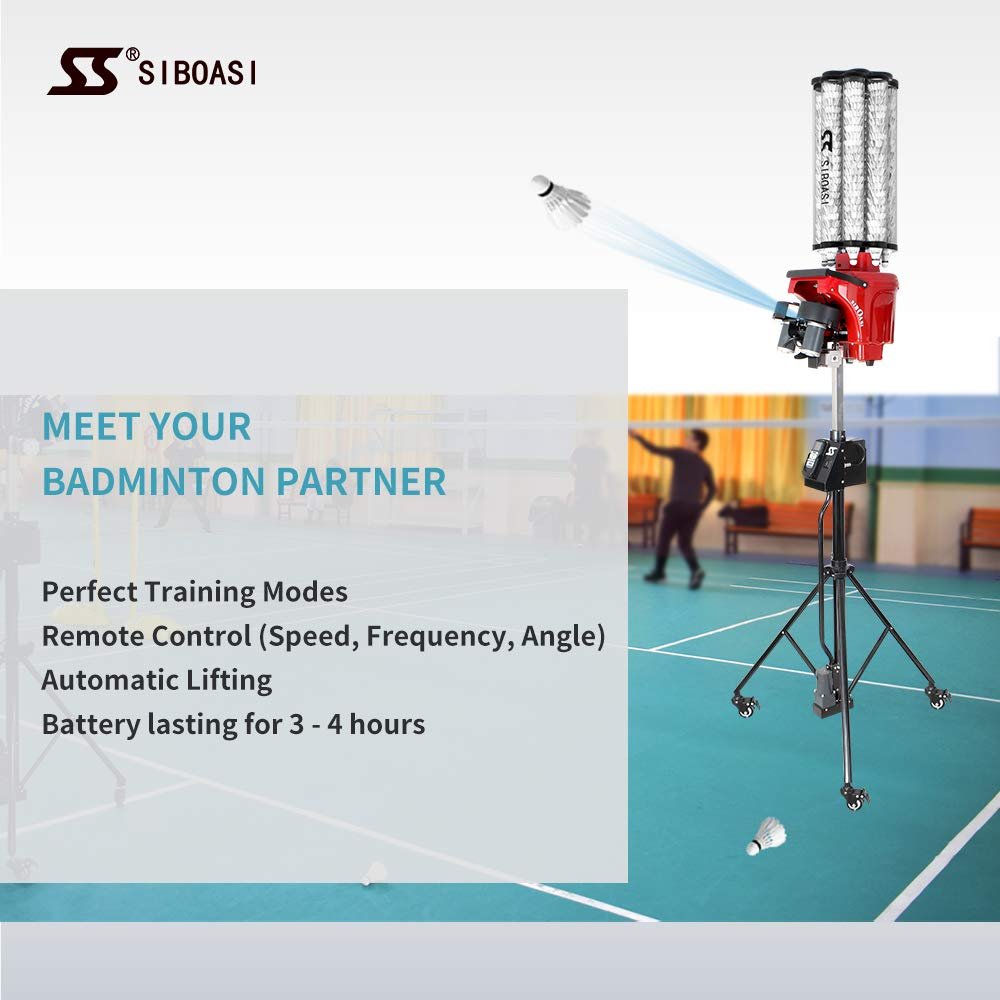 S4025 SIBOASI Professional Badminton Training Equipment Automatic Badminton Training Machine Robot