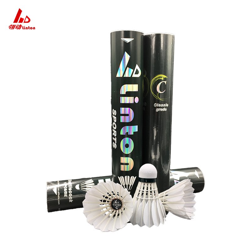 Good praise stable fly branded customized goose feather original portable training badminton shuttlecock