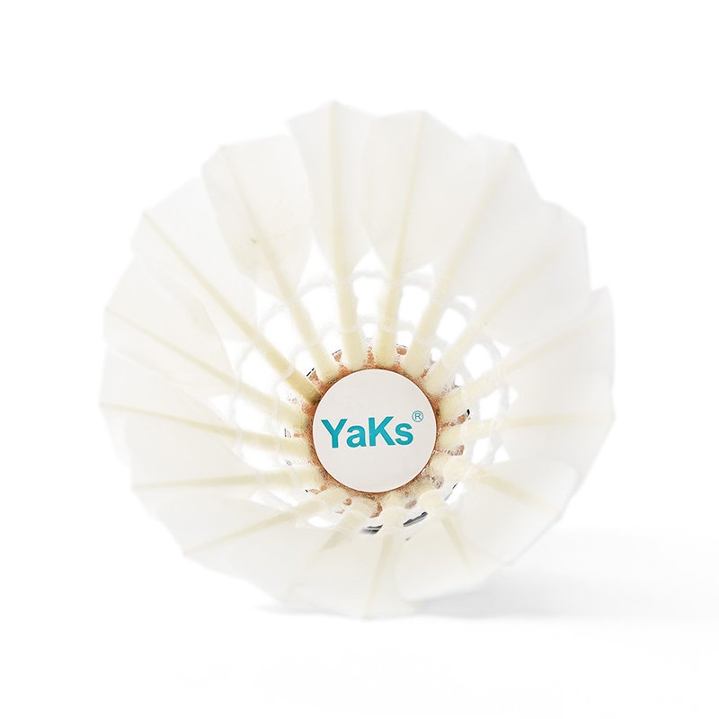 YAKS Professional Training Badminton Balls 12 Pieces Durable Goose Material Cork PU Head Not Easy Play Genuine Flagship Store