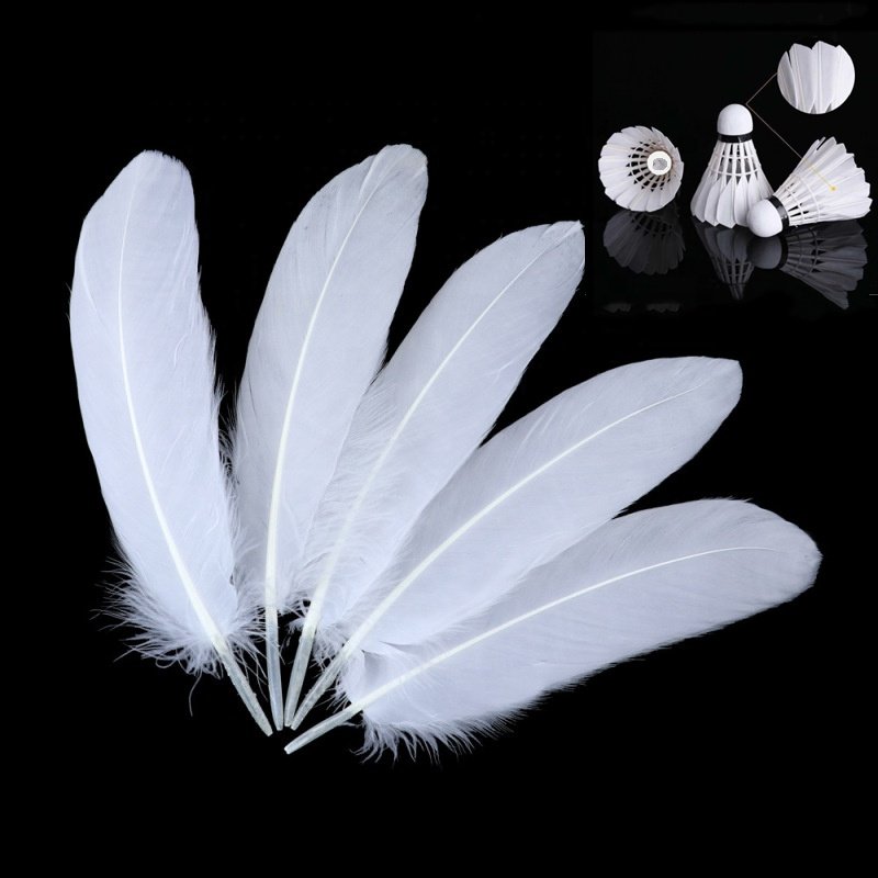 wholesale 6-8" /15-20cm washed white goose feathers for carnival crafts making badminton shuttlecocks