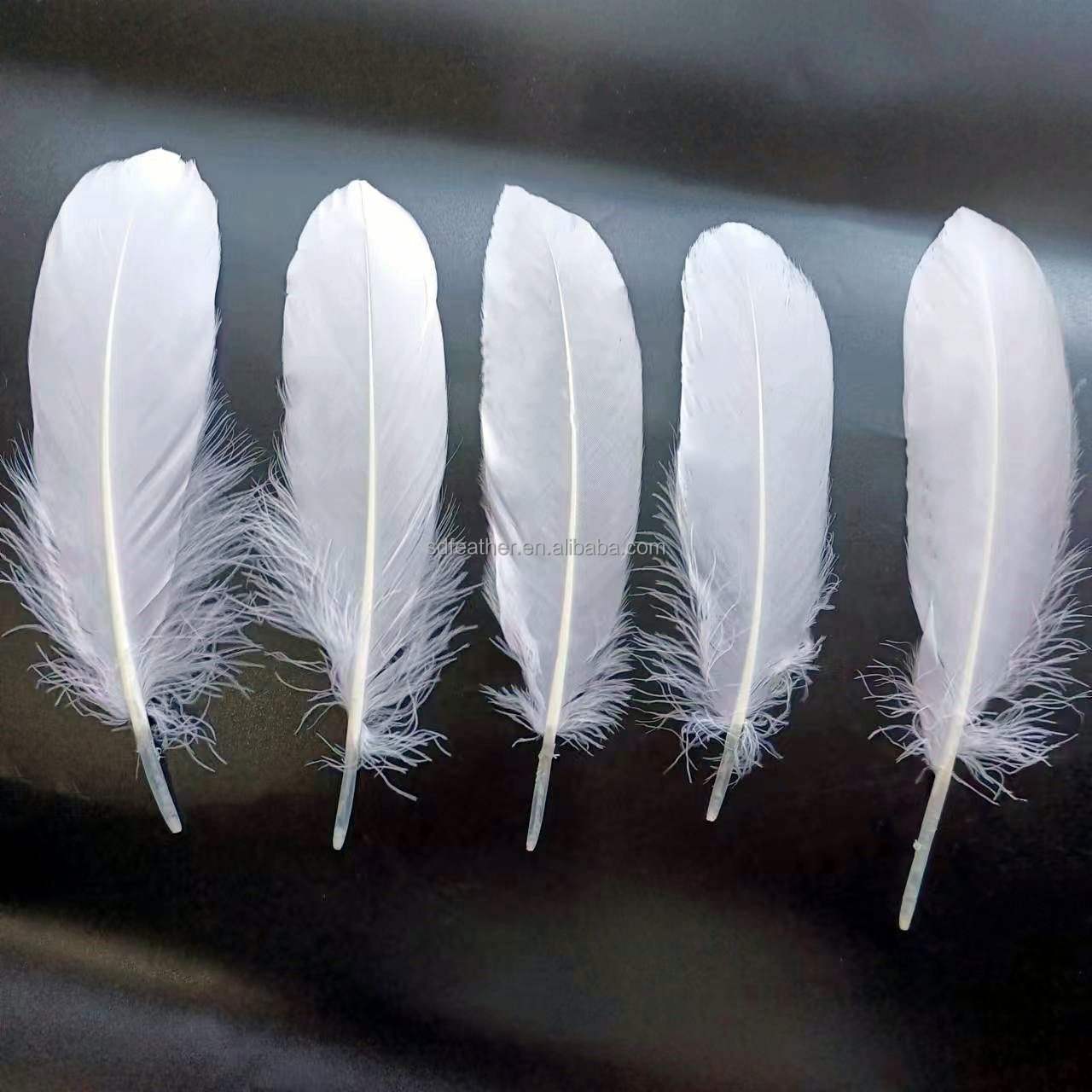 wholesale 6-8" /15-20cm washed white goose feathers for carnival crafts making badminton shuttlecocks