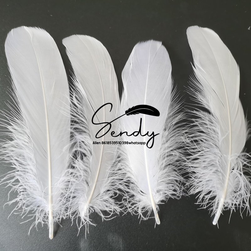 wholesale 6-8" /15-20cm washed white goose feathers for carnival crafts making badminton shuttlecocks