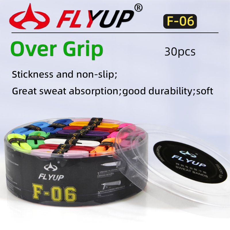 Flyup F-06 30pcs Wholesale Factory High Quality Tennis Overgrip Padel Sticky Breathable non-slip Badminton soft good durability