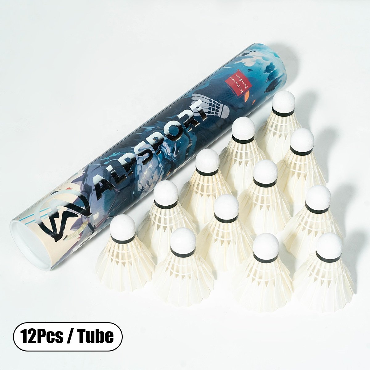SSS-04 Duck Feather Badminton Shuttlecock 12pcs/Tube High Speed 77 Stable for Outdoor Indoor Sport Training