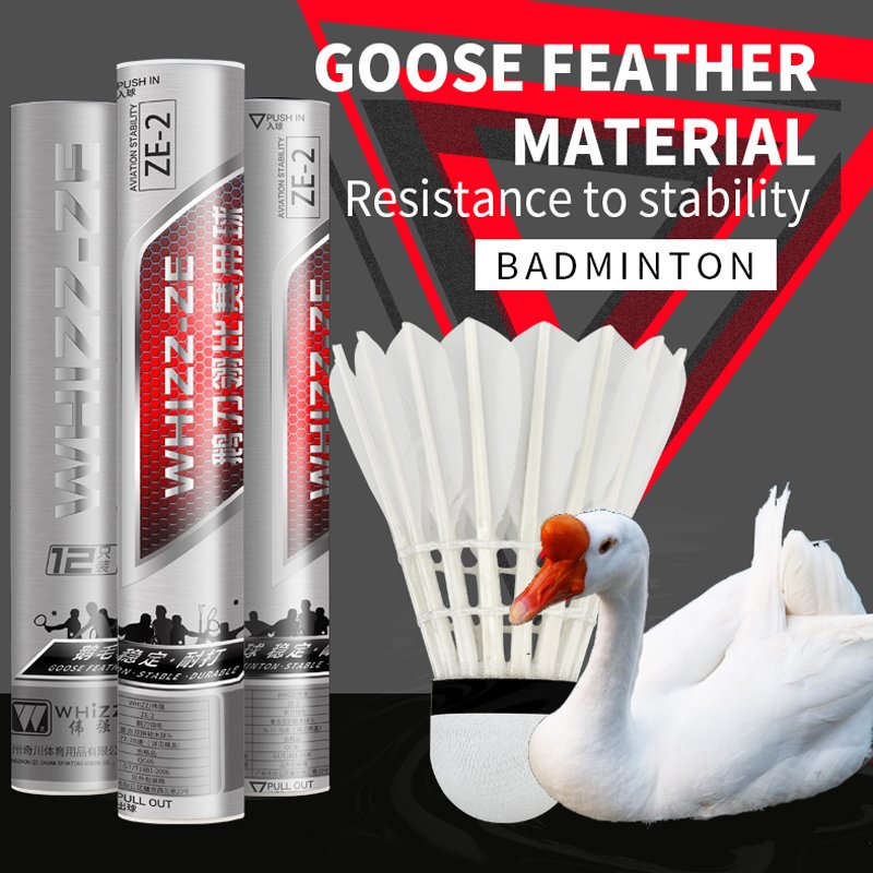 2022 Whizz Model Ze2 Top Class A Goose Feather Badminton Shuttlecock for International Tournament