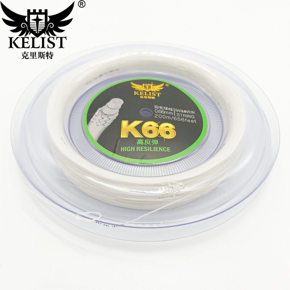 China Factory Racquet Badminton Popular Brand KELIST PRO 66 0.66mm 200m Reel OEM Badminton String With Good Price