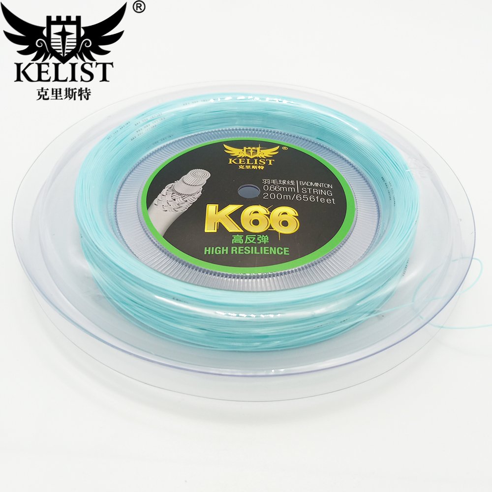 China Factory Racquet Badminton Popular Brand KELIST PRO 66 0.66mm 200m Reel OEM Badminton String With Good Price