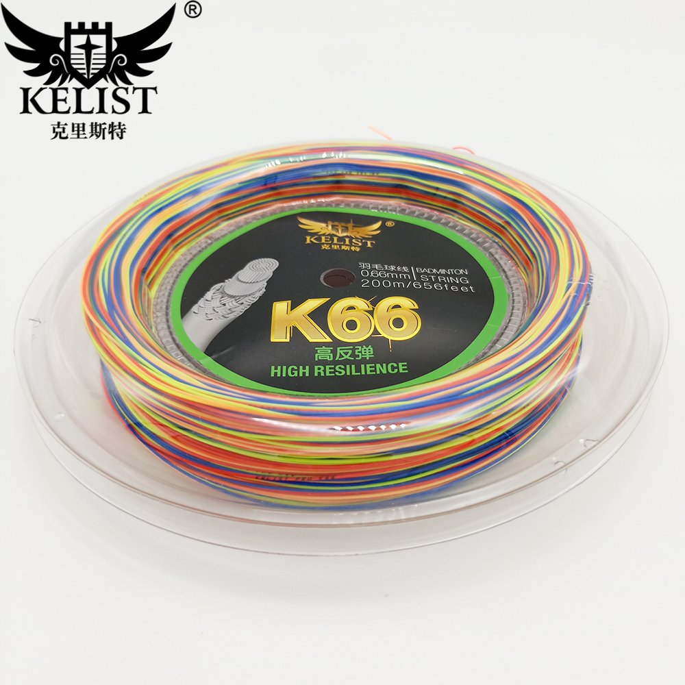 China Factory Racquet Badminton Popular Brand KELIST PRO 66 0.66mm 200m Reel OEM Badminton String With Good Price