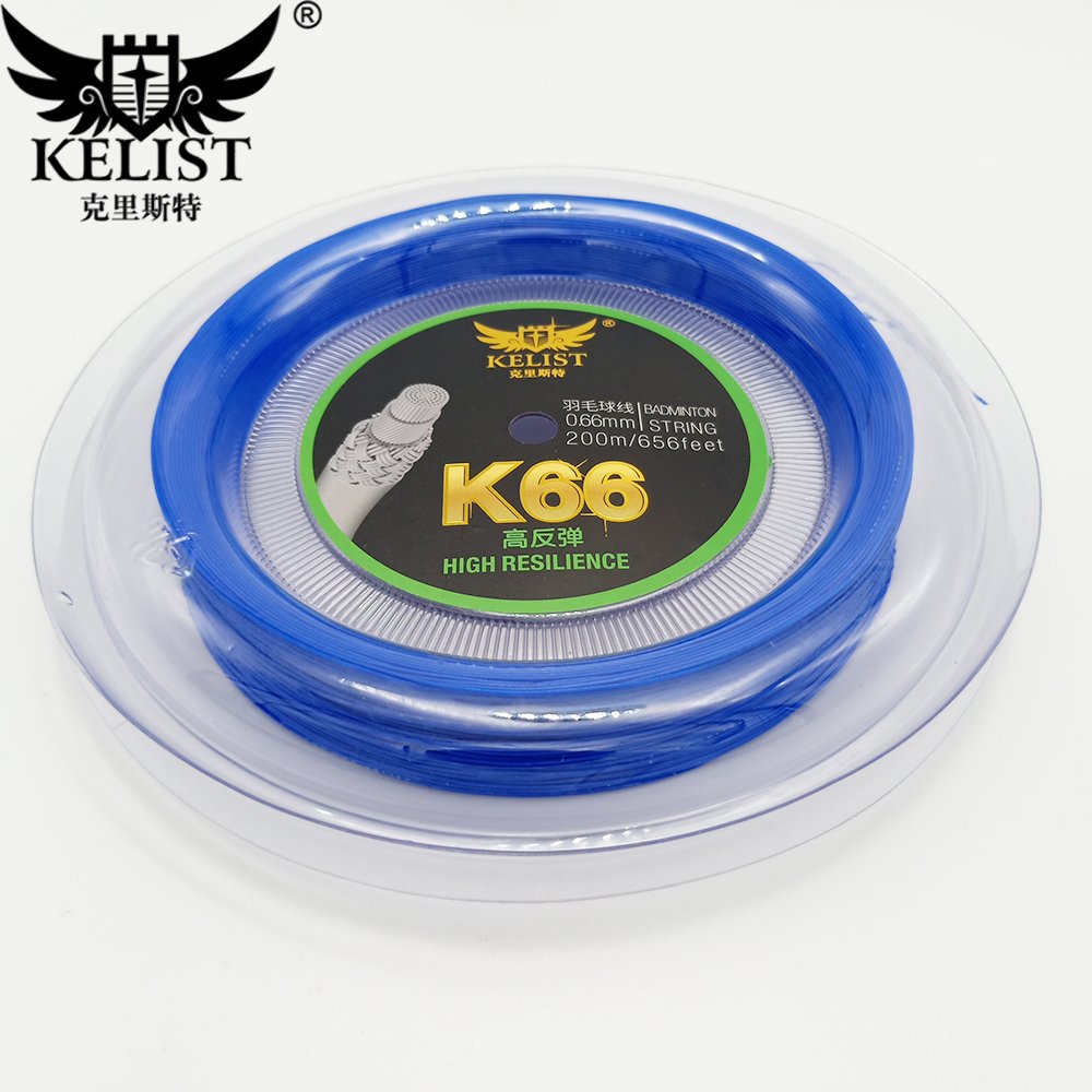 China Factory Racquet Badminton Popular Brand KELIST PRO 66 0.66mm 200m Reel OEM Badminton String With Good Price